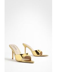 Boohoo - Low Stiletto Pointed Toe Heeled Mules - Lyst