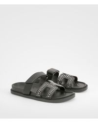 Boohoo - Studded Cut Out Detail Sandal - Lyst