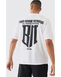 BoohooMAN - Oversized Overdye Bm Graphic T-shirt - Lyst
