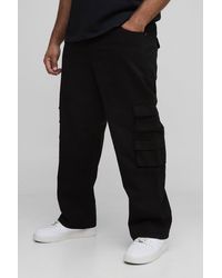 BoohooMAN - Plus Washed Relaxed Fit Multi Cargo Pocket Pants - Lyst