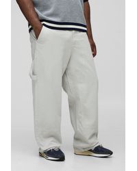 Boohoo - Plus Washed Relaxed Fit Carpenter Panel Pants - Lyst