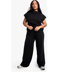 Boohoo - Plus High Neck Cowl Front Top & Trouser Co - Lyst