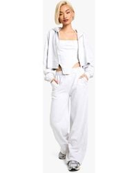 Boohoo - Corset Top 3 Piece Boxy Crop Hooded Tracksuit - Lyst