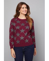 Wallis - Star Motif Crew Neck Sweater - Lyst