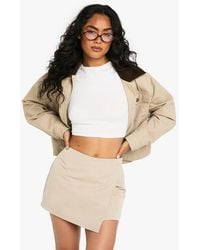 Boohoo - Tailored Wrap Front Mini Skort - Lyst
