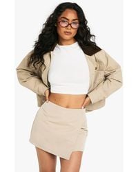 Boohoo - Tailored Wrap Front Mini Skort - Lyst