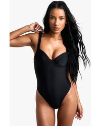 Boohoo - Swimwear Essentials Balcony Swimsuit - Lyst