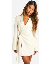 Boohoo - Tie Side Blazer Dress - Lyst