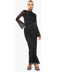 Boohoo - Mesh Scoop Back Maxi Dress - Lyst
