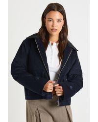 Boohoo - Cord Contrast Collar Jacket - Lyst
