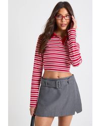 Boohoo - Belted Textured Mini Skirt - Lyst