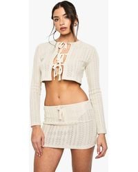Boohoo - Crochet Mini Skirt With Built - Lyst