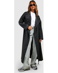 Boohoo - Maxi Faux Leather Trench Coat - Lyst