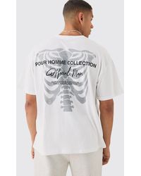 BoohooMAN - Oversized Skeleton Back Print T-shirt - Lyst