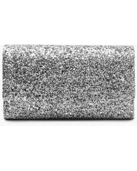 Boohoo - Structured Glitter Clutch Bag & Chain - Lyst