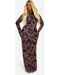 Boohoo - Devore Low Back Column Maxi Dress - Lyst