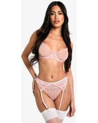 Boohoo - Valentines Spot Mesh Bow Trim Underwire Bra - Lyst
