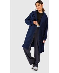 Boohoo - Textured Wool Look Oversized Coat - Lyst