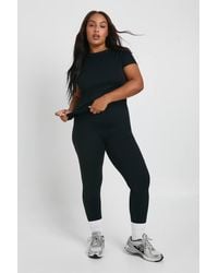 Boohoo - Plus Super Soft Sculpt Seam Detail Legging - Lyst