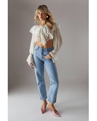 Warehouse - Chiffon Double Ruffle Boho Blouse - Lyst