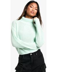 Boohoo - Basic Roll Neck Crop Jumper - Lyst