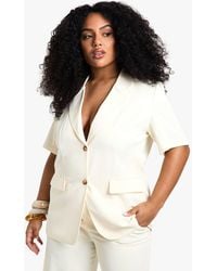Boohoo - Plus Tailored Woven Short Sleeve Blazer - Lyst