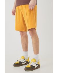 BoohooMAN - Tall Elasticated Waist Pintuck Velour Shorts - Lyst