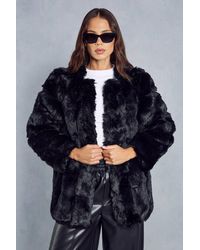 MissPap - Oversized Luxe Panelled Faux Fur Coat - Lyst