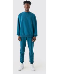 BoohooMAN - Offcl Oversized Extended Neck Sweatshirt Tracksuit - Lyst