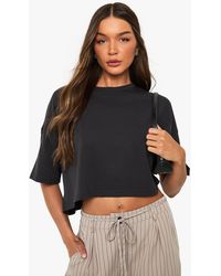 Boohoo - Basics Oversized Cropped T-Shirt - Lyst