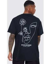 Boohoo - Oversized Floral Stencil Graphic T-shirt - Lyst