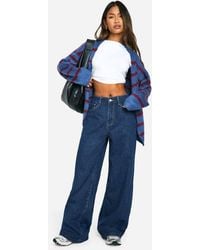 Boohoo - Basics High Waisted Super Wide Leg Jeans - Lyst