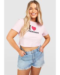 Boohoo - Plus I Heart Attention Baby Tee - Lyst