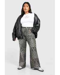 Boohoo - Plus Leopard Straight Leg Jean - Lyst