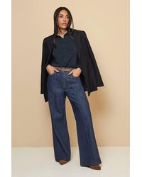 Wallis - Petite Jersey Button Shirt - Lyst
