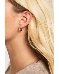 Boohoo - Pendientes De Aro Mini Dorados Con Adornos Celestiales - Lyst