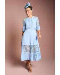 Coast - Lace Insert Midi Dress - Lyst