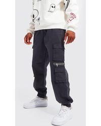 boohooMAN Men's Relaxed 3D Pocket Cargo Pants