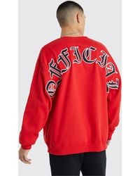 BoohooMAN - Oversized Official Back Graphic Sweatshirt - Lyst