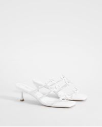 Boohoo - Wide Fit Bow Detail Low Heeled Mules - Lyst