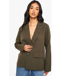 Boohoo - Tailored Wrap Over Blazer - Lyst