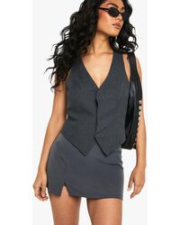 Boohoo - Split Hem Mini Skort - Lyst
