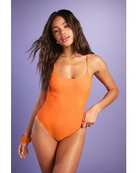 Boohoo - Mix & Match Strappy Scoop Bathing Suit - Lyst