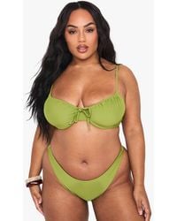 Boohoo - Plus Ruched Underwire Bikini Top - Lyst