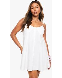 Boohoo - Plus Button Down Smock Dress - Lyst