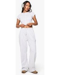Boohoo - Short Sleeve Rib Zip Top And Straight Leg Jogger Set - Lyst