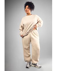 Boohoo - Plus Embroidered Cuffed Oversized Jogger - Lyst