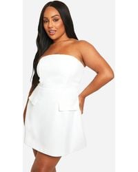 Boohoo - Plus Structured Bandeau Mini Dress - Lyst