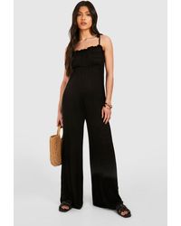 Boohoo - Maternity Shirred Strappy Jumpsuit - Lyst