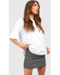 Boohoo - Thick Stripe Ribbed Mini Skirt - Lyst